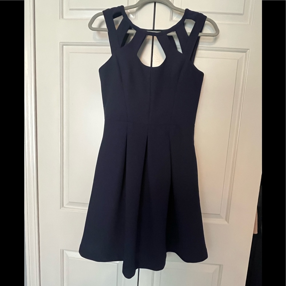 Navy Blue Cut-Out Mini Betsy Johnson Dress
